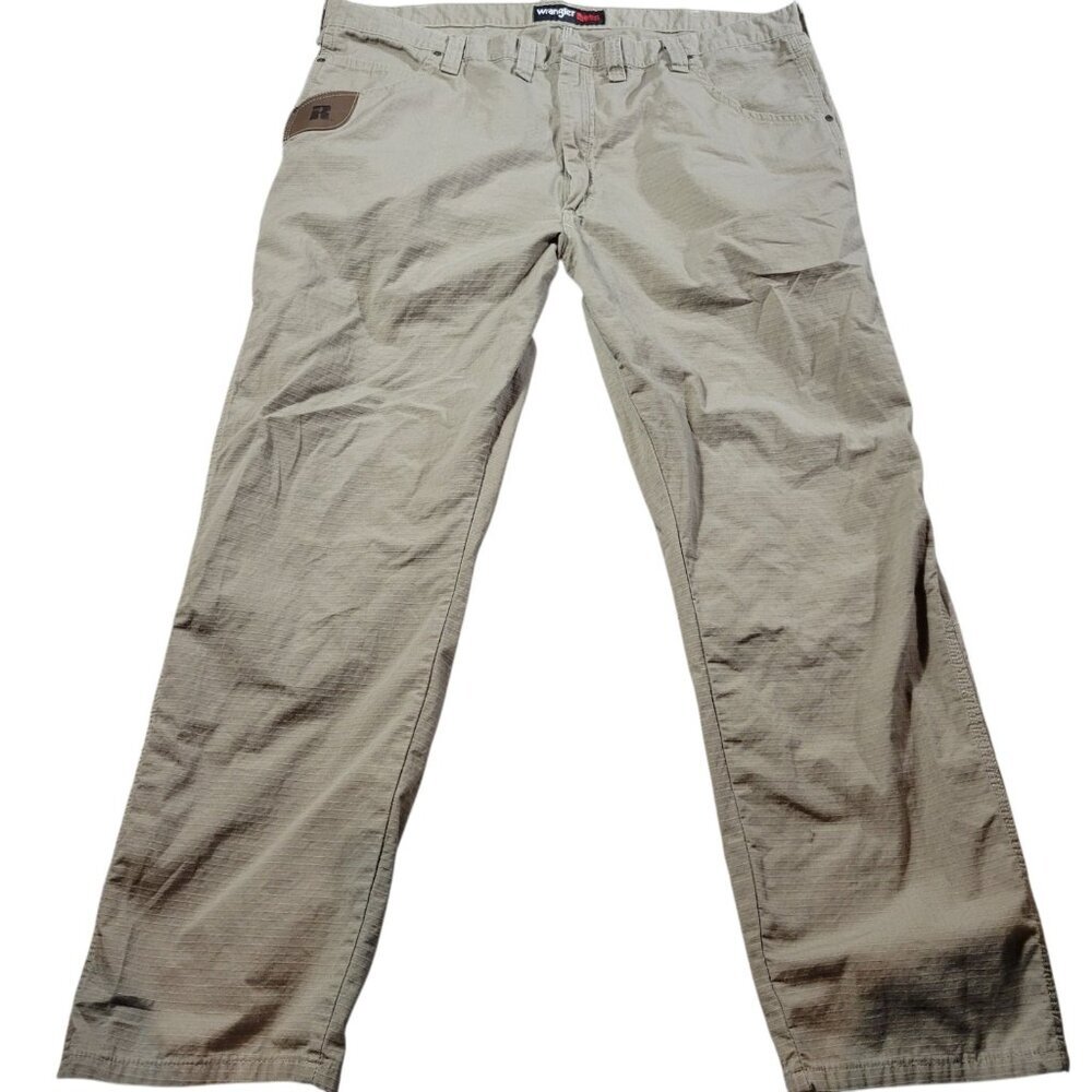 Wrangler Riggs Workwear Pants Mens 44x32 Beige Cargo Outdoors Straight Ripstop